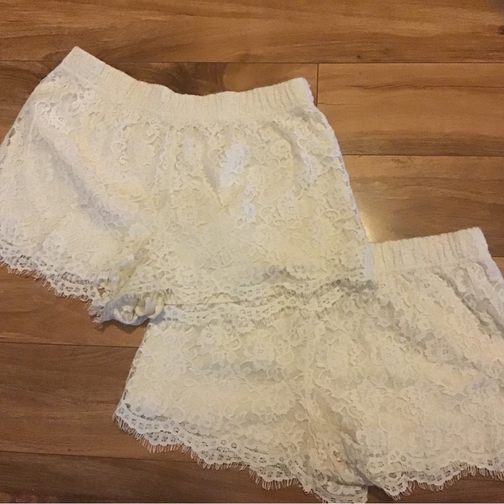 Two pairs of lace shorts
